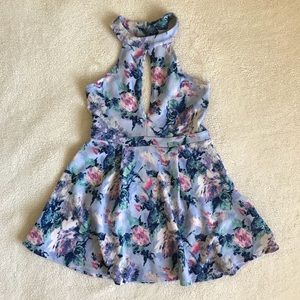 WINDSOR Purple Floral Tropical Vacation Dress